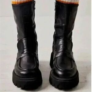 Free People Black Combat Boots